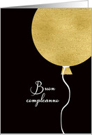 Happy Birthday in Italian, Buon Compleanno, Gold Glitter/Foil effect card