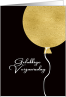 Happy Birthday in Afrikaans, Gold Glitter/Foil effect Balloon card