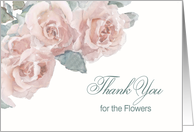 Thank You for the Flowers, Sympathy, Watercolor Roses card