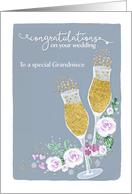 Grandniece, Congratulations, Wedding, Champagne card