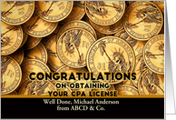 Customizable, Congratulations, Obtaining your CPA License, US Dollars card