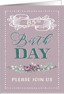 85th Birthday Party Invitation, Vintage, Lavender card