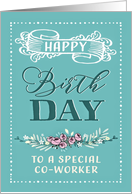 To a special Co-Worker, Happy Birthday, Corporate Card, Word-Art card