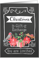 Christmas Gift Exchange, Invitation, Chalkboard Design card