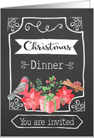 Christmas Dinner, Invitation, Chalkboard Design card