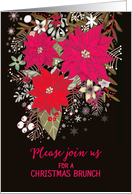 Christmas Brunch Invitation, Poinsettias, Painting card