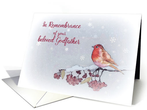 In Remembrance, Beloved Godfather, Christmas, Religious card (1505792)