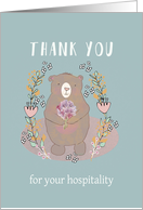 Thank You for your Hospitality, Bear, Illustration card