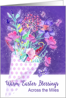 Across the Miles, Easter Blessings, floral Bouquet, Christian card