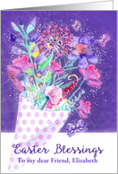 Customize for any Relationship, Easter Blessings, Watercolor Flowers card