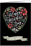 You are like a Mom to me, Happy Mother’s Day, Heart and Flowers card