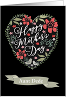 Customize for any Relation, Happy Mother’s Day, Heart and Flowers card