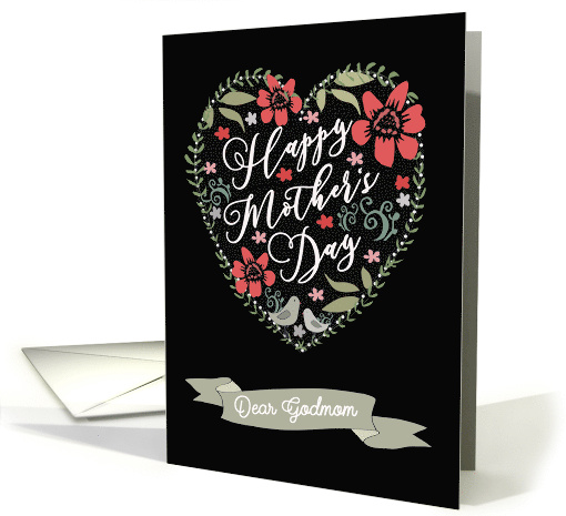 Dear Godmom, Happy Mother's Day, Heart and Flowers card (1518220)