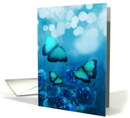 Blank Note Card, All Purposes, Butterflies, Roses,... (1522866)