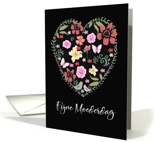 Happy Mother's Day in Dutch, Heart and Flowers card (1523112)