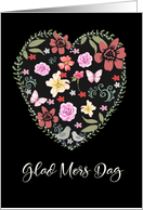 Happy Mother’s Day in Swedish, Glad Mors Dag, Heart and Flowers card