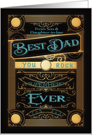 From Son & Daughter-in-Law, Happy Father’s Day, Retro, Gold-Effect card
