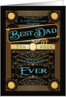 To Dad from your Daughter, Happy Father’s Day, Retro, Gold-Effect card