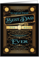 To a great Friend, Happy Father’s Day, Retro, Gold-Effect card