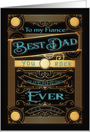 To my Fiance, Happy Father’s Day, Retro, Gold-Effect card