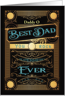 Customizable, Happy Father’s Day, Retro, Gold-Effect card