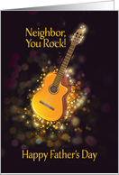 To my Neighbor, You Rock, Happy Father’s Day, Retro, Gold-Effect card