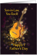 Son-in-Law, You Rock, Happy First Father’s Day, Gold-Effect, Guitar card