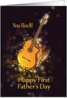 You Rock, Happy First Father’s Day, Gold-Effect, Guitar card