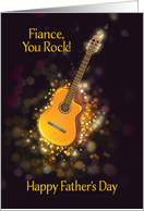 Fiance, You Rock, Happy Father’s Day, Gold-Effect, Guitar card