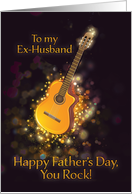 Ex-Husband, You Rock, Happy Father’s Day, Gold-Effect, Guitar card