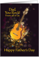 Dad, From All of Us, You Rock, Happy Father’s Day, Gold-Effect, Guitar card