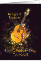 To a great Deacon, You rock, Christian, Father’s Day, Gold-Effect, card