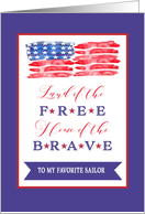 Sailor, Navy, 4th of July, Red, White, Blue card