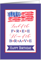 Happy Birthday, Happy 4th of July, Red, White, Blue card