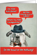 Happy Birthday, Over the Hill, Retro Dog, Humor card