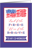 To my Co-Worker, Happy 4th of July, Stars and Stripes card