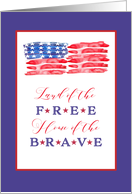 Blanc Note Card, Land of the Free, Home of the Brave, card