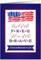 Sister and Brother-in-Law, Happy 4th of July, Stars and Stripes card