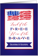 Grandma and Grandpa, Happy 4th of July, Stars and Stripes card