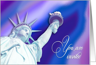 You are invited, Fourth of July, Statue of Liberty, Foil Effect card