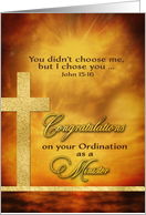 Congratulations, Ordination, Minister, Scripture, Gold-Effect card