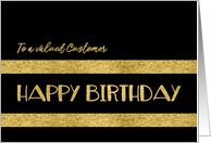 To a valued Customer, Happy Birthday, Corporate, Gold-Effect card