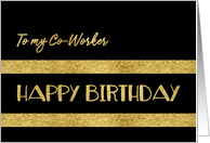 To my Co-Worker, Happy Birthday, Corporate, Gold-Effect card
