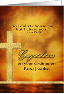 Customizable, Congratulations Pastor Ordination, Gold-Effect card