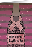 Daughter-in-Law, Happy Birthday, Champagne, Sparkle-Effect card