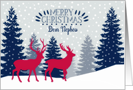 Dear Nephew, Merry Christmas, Reindeer, Forest card