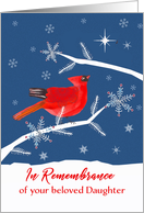 In Remembrance of your beloved Daughter, Christmas, Cardinal Bird card