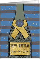 Customize, Son-in-Law, Happy Birthday, Champagne, Gold-Effect card