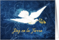 Paz en la Tierra, Spanish, Christmas, Peace on Earth, Dove card