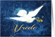 Vrede, Dutch, Peace on Earth, Merry Christmas, Dove card